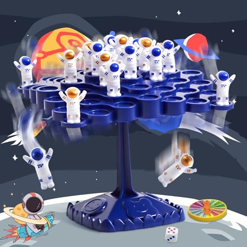 kykake 2 Player Board Games，Balance Game Tree Tabletop Puzzle Game Montessori Toy，Balance Board Game for Birthday Christmas Bulk Astronauts Board Game Board Games for Kids 4,6,8,12（Astronaut） - style: astronaut