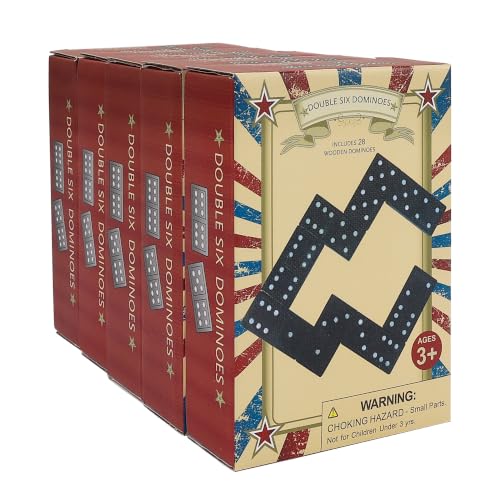 Offelec Dominos Set for Adults – 140pcs Dominoes Set - Classic Board Games, Double 6 Dominoes Family Games for Adults - Double Six Standard Dominos Set 5 * 28 Tiles, Travel-Friendly Domino Set - color: 5 Packs Double 6 Domino