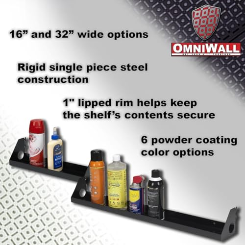4"x16" Impact Shelf for Wall Storage On The Metal Pegboard System - color: Silver