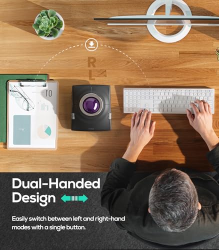 Nulea M512 Wireless Trackball Mouse, Ergonomic 55mm Trackball, Adjustable DPI for Precise Control, Left or Right Hand Compatible, Rechargeable, Multi-Device Bluetooth & 2.4GHz for PC（Purple） - color: D-Purple