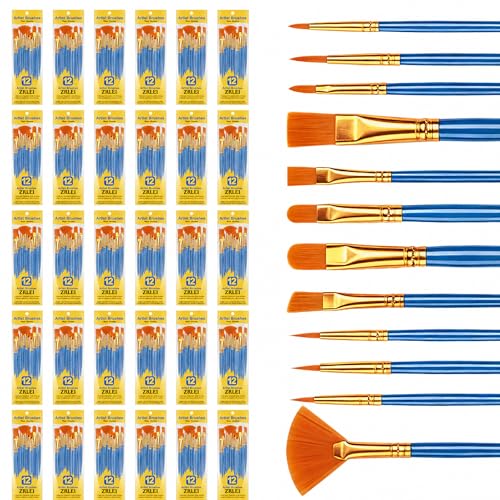 Paint Brushes Set, 30Pack/360Pcs Round Pointed Tip Artist Paintbrushes for Acrylic Painting Oil Watercolor & Miniature Painting, Suitable for Kids & Adults，Blue - size: 360P