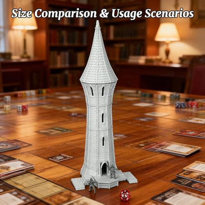 Gothic Watchtower DND Terrain - 25mm Scale Unpainted TTRPG Buildings,Stone Spire Scenery for Dungeons and Dragons, Warhammer, Trench Crusade & Wargame - City Building 6 (AF1104 L) - color: Af1104 L City Building 6