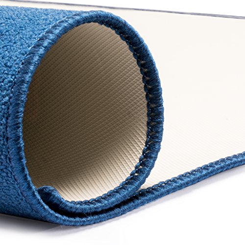 Yellow Mountain Imports Table Cover for Mahjong, Poker, Card Games, Board Games, Tile Game, and Dominoes - 31.1 Inches - Roll-up Gaming Mat with Carrying Bag | Felt game table cover, 79 x 79 x 0.3 cm, non-slip rubber backing, blue pattern, includes a carr