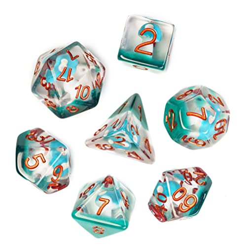 UDIXI Mushroom DND Dice, Cyan Mushroom Dice Set for D&D Role Playing Games | Velvet Storage Bag, DM Gift, for Dungeons and Dragons Tabletop Games Board Games - color: Mushroom Blue