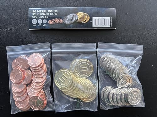 50 Metal Coin Board Game Upgrade Set (Sci-Fi Coins) - style: Sci-Fi