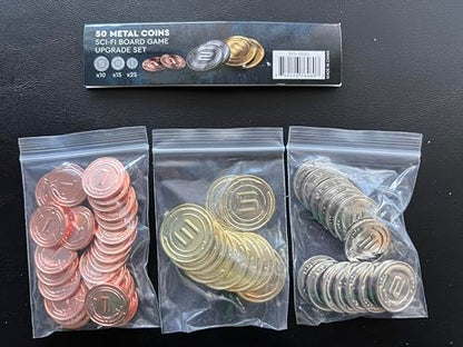50 Metal Coin Board Game Upgrade Set (Sci-Fi Coins) - style: Sci-Fi