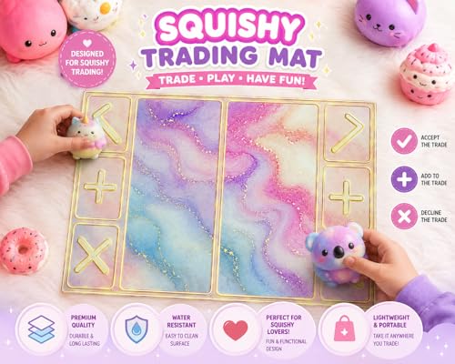 Squishy Trading Mat - Toy Trade Station - Squishies - Fun Squishy Trading mat - Fair and Fun Trading - Gaming mat - Fidget Trading Board