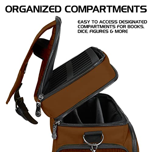 ENHANCE Travel Bag for DND Collector's Edition, Bag Compatible with Dungeons and Dragons, Combat Mat Holder, Dice Pockets and Accessories, Carry 4-8 Books (Brown Dragon) - color: Brown Dragon