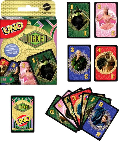 Mattel Games UNO Wicked Card Game for Kid, Adult & Family Nights, Parties, Travel & Camping, Inspired by the Movie - style: UNO Wicked