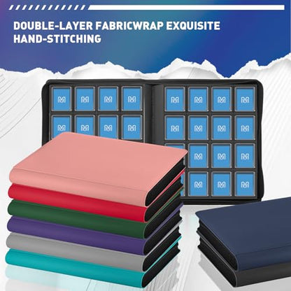 16 Pocket Toploader Binder,Holds 640 TopLoaders (16Dark Blue) | Top Loader Binder for 3" x 4"Rigid Cards,Sleeves Card Collection Binder,20 Double Sided Pages with Trading & Sports Holder - color: 16Dark Blue