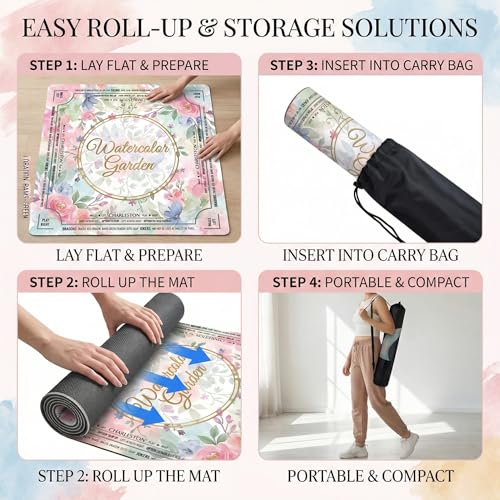 Mahjong Mat for Table - 32.3 Inch Waterproof & Non-Slip PU Velvet Surface, Lightweight No Crease No Odor Design for Noise Reduction,Includes Printed Rules (Garden) - color: Garden