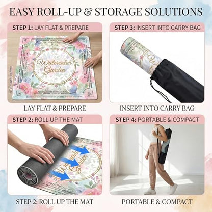 Mahjong Mat for Table - 32.3 Inch Waterproof & Non-Slip PU Velvet Surface, Lightweight No Crease No Odor Design for Noise Reduction,Includes Printed Rules (Garden) - color: Garden