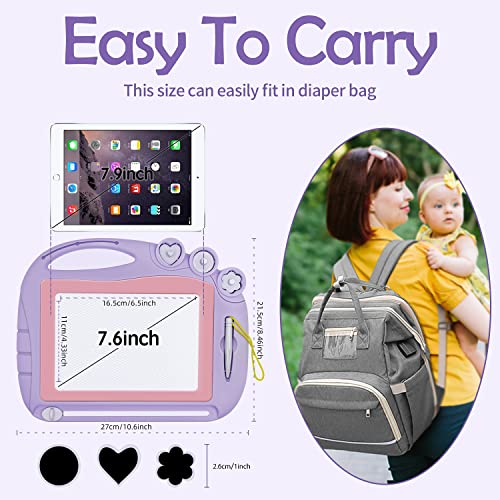 AiTuiTui Magnetic Drawing Board Toddler Toys for Girls Gifts, Erasable Sketch Writing Doodle Pad Travel Games for Kids in Car, Early Education Learning Skill Development Toys for Kids Toddlers - color: Purple