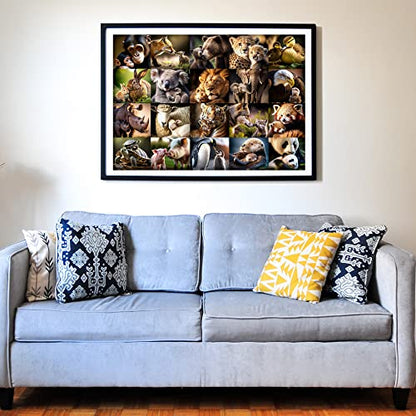 Think2Master Animal 500 Pieces Jigsaw Puzzle with Very Large Jigsaw Pieces. for Adults, Seniors. Great Gift 13+ Size: 26.8” x 18.9” - style: Animal Families