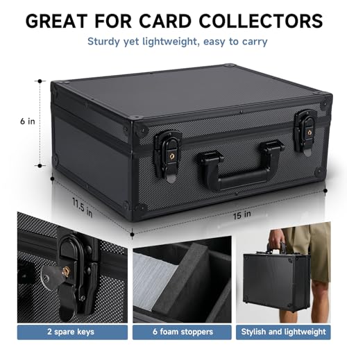 Trading Card Storage Box for 3" X 4" 35pt Toploaders 600+, Sturdy Secure Large Capacity Hard Case with 6 Foam Stoppers, Fits Toploader Magnetic Holders MTG Baseball Sports Card Storage Box Case
