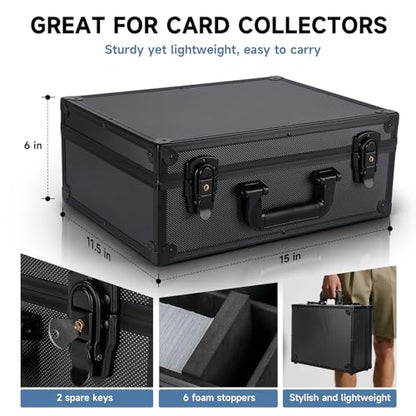 Trading Card Storage Box for 3" X 4" 35pt Toploaders 600+, Sturdy Secure Large Capacity Hard Case with 6 Foam Stoppers, Fits Toploader Magnetic Holders MTG Baseball Sports Card Storage Box Case
