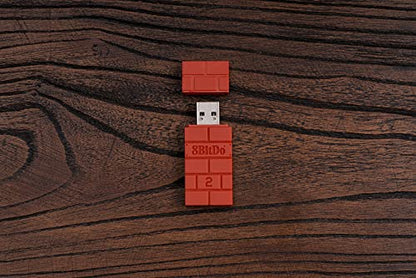 8BitDo Wireless USB Adapter 2 for Switch/Switch 2, Windows PC, Mac & Raspberry Pi, Compatible with Xbox Series X & S Controller, Xbox One Bluetooth Controller, Switch Pro and PS5 Controller (Brown) - style: USB Adapter 2 Brown