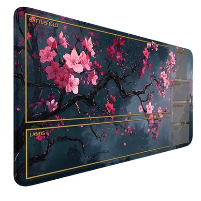 TCG Playmat Stitched Edges, 24 x 14 inches MTG Play Mat with Zones for MTG Trading Card Game Playmats Smooth Surface Battle Game Rubber Collection - color: Pattern6