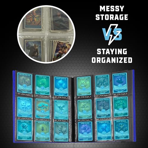 CardGuard Trading Card Binder Pro-Folio – 9 Pocket Binder - Side-Loading Album, Durable & Acid-Free Storage for Pokémon, YuGiOh, MTG, TCG, Game & Sports Cards, Blue - color: Blue