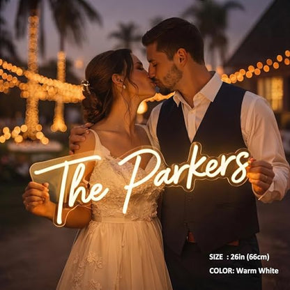 Custom Neon Sign for Wedding, Personalized LED Neon Lights Name Sign, Dimmable Wall Decor for Wedding Reception, Party, Anniversary, Bedroom, Home Decor - size: Custom Wedding Neon Sign