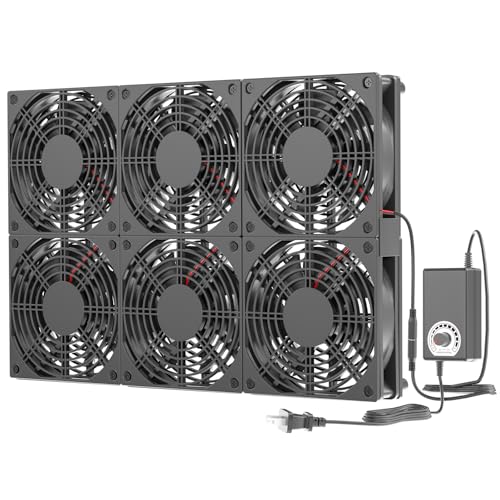 Adjustable Exhaust Fan with AC Plug for 12"-17" PC Notebook Gaming Laptop Server Rack, Greenhouse, Basement, Window Cooling or RT-AC5300 Router Ventilation - size: 14x9.5in cooling pad