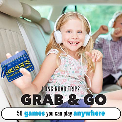 Games on the Go by Continuum Games - Portable Roadtrip Family Games to Challenge and Entertain for 2+ players , Blue | Challenge and Entertain, Great for Road Trips and Travel