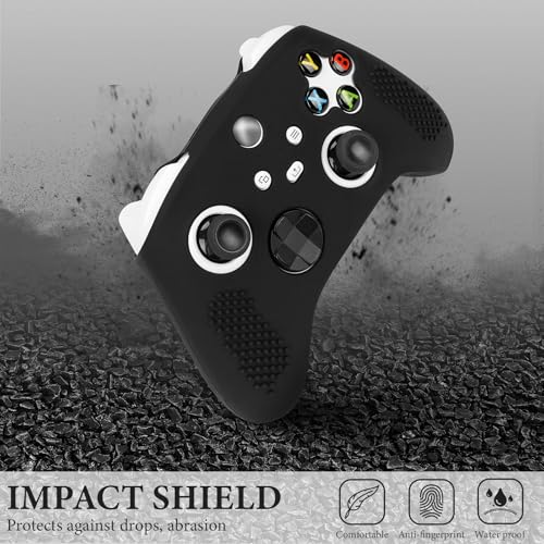 Geekria Silicone Controller Skin Compatible with Xbox Series X/S, Ergonomic Soft Anti-Slip Handle Protective Cover, Replacement Sleeve Gaming Accessories (Black)