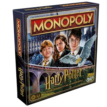 Hasbro Gaming Monopoly Harry Potter Edition Board Game | A Magical Adventure at Hogwarts | Ages 8 and Up | 2 to 6 Players | Family Games | Gifts for Kids and Adults