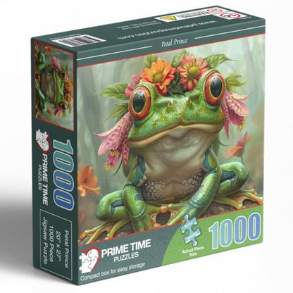 1000 Piece Jigsaw Puzzle for Adults - Cute Spirit Animal Frog Prince - Challenging and Hard Puzzle Perfect for Game Nights - 20x27 inches(Petal Prince) - color: Petal Prince