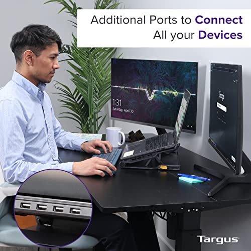 Targus Laptop Cooling Pad for Laptops up to 17-inches, Dual High-Speed Fans Chill Mat + 4-Port USB Hub Laptop Fan Cooling Pad for Work, USB Stand Cooling Pad for Gaming Laptop Cooling Fan (AWE81US) - size: Model AWE81US - Cooling Pad