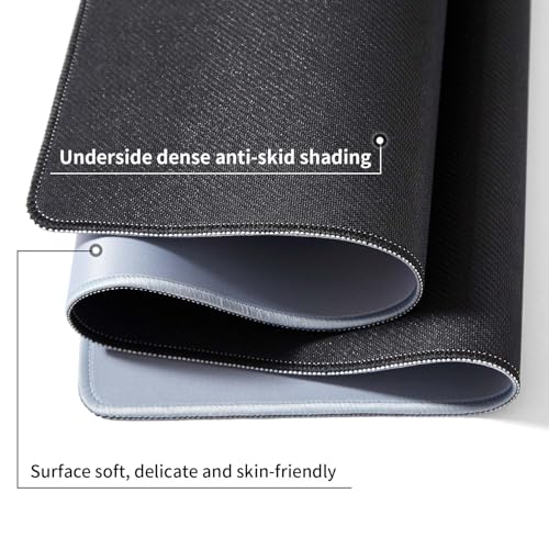 Big Mouse Pad Gaming, Stitch Mouse Pad, Pad for Keyboard and Mouse, Large Mouse Mat, Spill-Proof Surface and Anti-Skid Base, XXL 31.5” x 15.8” 80 x 40cm | DOBAOJIA XXL Gaming Mouse Mat,Desk Mat,PC Mat,Spill Proof Surface and Non-Slip Base - color: 12 Grey