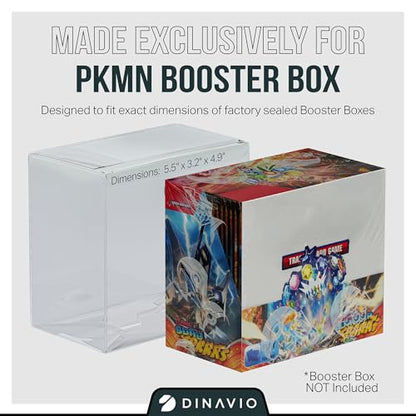 Dinavio Crafthouse Plastic PKMN Booster Box Protector 10 Pack - Booster Box Case Display Protectors - Compatible with English PKMN Booster Boxes - 0.5mm Thick (Pack of 10) - size: 10 Pack