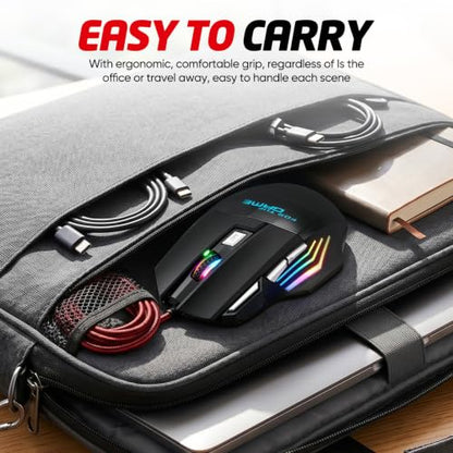 Guiheng Wired Gaming Mouse, 7-Color Optical USB Mice for Laptop/Desktop, 1200 to 3600 and RGB Light, Ergonomic with 7 Programmable Buttons for Computer Windows 7/8/10/XP Vista Linux Chromebook PC