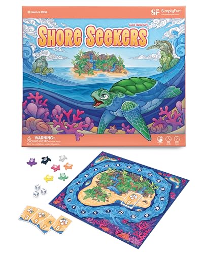 SimplyFun Shore Seekers - A Fun and Interactive Math Board Game for Kids - Practice Addition and Multiplication Skills - Math Game for Kids, 2 to 7 Players, Ages 7 & Up - style: Shore Seekers