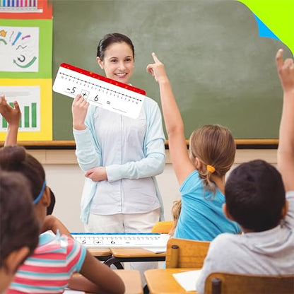 26 Packs Number Line Dry Erase Boards, Double Sided Writable and Erasable Board-0 to 20 on One Side & -10 to10 on Other Side Math White Board for Kids, Students, Classroom and Home (12” x 4”) - color: Stars, size: -10-10/0-20 -26 Packs