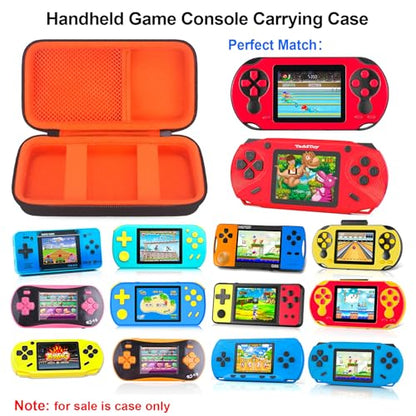 Elonbo Carrying Case for TEBIYOU/ WELLST·G/ TaddToy/ Beijue/ FAMILY POCKET/ CCTU/ X-JOYKIDS/ GREENCREEK/ Beico/ KAVOYI/ GuaiyeyeAP Handheld Game Console, Portable Electronic Gaming Player Bag, Black+ - color: Black+Inside Orange