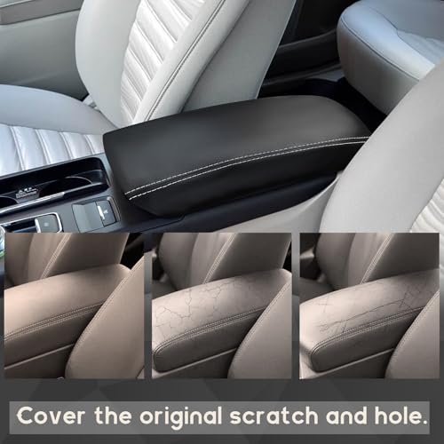 ramuel Center Console Armrest Cover for Ford Fusion 2017 2018 2019 2020 | Anti-Scratch ，Non-Slip ，PU Leather ，Easy Install - size: for Fusion 2017 2018 2019 2020