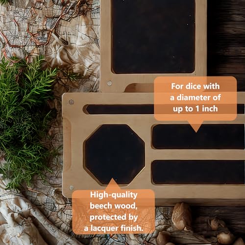 Wooden Dice Box, DND Dice Holder, Dice Storage Case 9.5 x 4 Inch | RPG Dice Rolling Tray Travel Dice Organizer with Felt Lined Magnetic Lid D&D Accessories - style: White