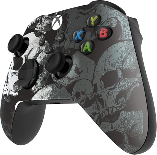 Custom Controllerzz Wireless Controller for Microsoft Xbox Series X/S & Xbox One - Custom Soft Touch Feel - Custom Xbox Series X/S Controller (X/S Black Skullz) - color: X/S Black Skullz