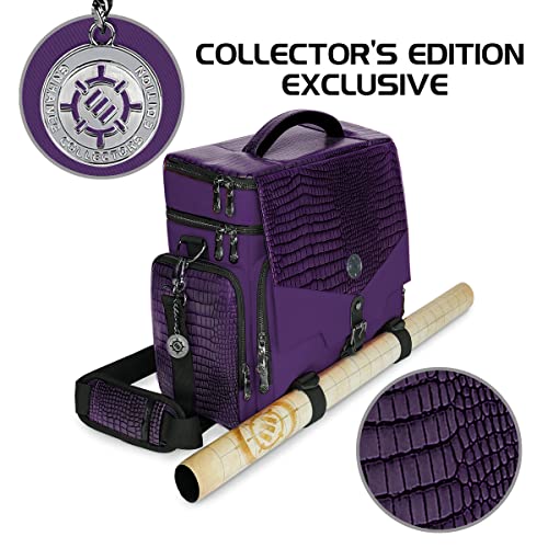 ENHANCE Travel Bag for DND Collector's Edition, Bag Compatible with Dungeons and Dragons, Battle Mat Holder, Dice Pockets and Accessories, Carry 4-8 Books (Purple Dragon) - color: Purple Dragon