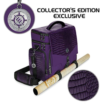 ENHANCE Travel Bag for DND Collector's Edition, Bag Compatible with Dungeons and Dragons, Battle Mat Holder, Dice Pockets and Accessories, Carry 4-8 Books (Purple Dragon) - color: Purple Dragon