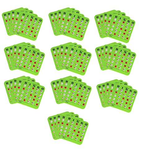 Regal Bingo Bulk Bingo Cards with Sliding Windows - Reusable Large Print Bingo Game Cards for Adults Large Group - 50 Pack, Green - color: Green, size: 50 Cards