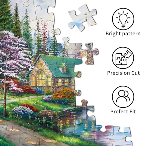 1000 Piece Jigsaw Puzzles for Adults,Beautiful Countryside Puzzle with 1:1 HD Poster, Precise Interlocking, Letter Markings on Back, Dust-Free, Stress Relief & Ideal Family Game Gift - color: Beautiful Countryside