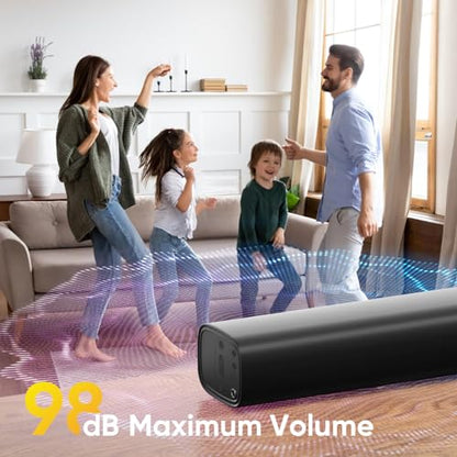 RIOWOIS 17" Sound Bar, Home Theater Surround Sound System for TV | Bass Reflex Port, Compatible with Fire TV Remote, Support Optical/AUX/Bluetooth 5.3 Input, Compact Design, Wall-mountable - size: 17-inch