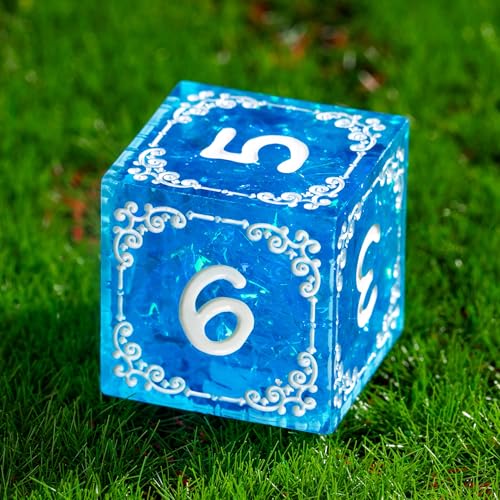 Cusdie 7-Piece Sharp Edges DND Dice Set with Sprout Design - Perfect for Tabletop RPGs Board Games Gifting and Collecting(Sprout Blue) - color: Sprout-blue