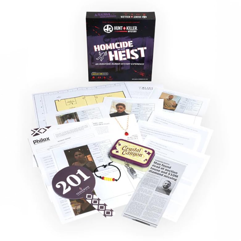 Hunt a Killer: Homicide at The Heist, Solve the Murder of a Brilliant Jewel Thief, Murder Mystery Game for Adults, Perfect for True Crime Fans, Mystery Box for Game Night, Designed 1+ Players Ages 14+ - style: Homicide At The Heist