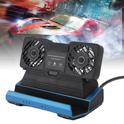 for Legion Go for Claw Docking Station, HDMI 4K 60Hz Gigabit Ethernet 10 in 1 Handheld Gaming Console Dock with Dual Cooling Fan, USB 3.0 PD100W M.2 NVMe Slot
