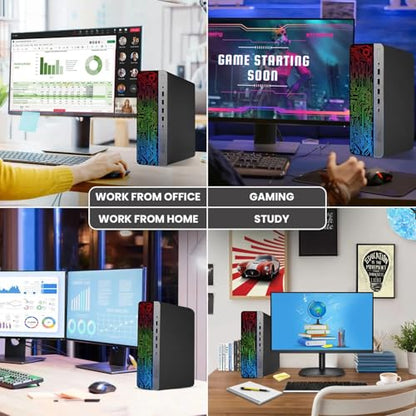 BTO RGB Gaming Desktop PC - Intel i5 6th Gen - 16GB DDR4 Ram - 512GB SSD - GeForce GT 1030-24-in Monitor - RGB Keyboard & Mouse - RGB Speaker - WiFi - Windows 11 Pro (Renewed)