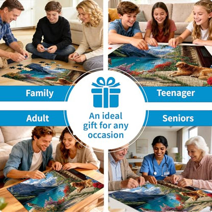500 Piece Landscape Puzzle for Adults – Dog Jigsaw Puzzle 500 Pieces for Adults Seniors – Eco-Friendly Recycled Paper – Fun & Challenging Family Game Gift for Friends and Family (20.5 x 15 in) - style: Landscape Dog