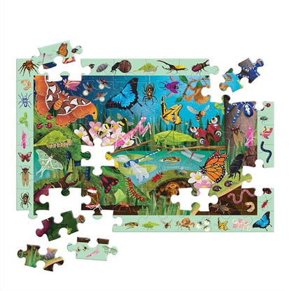 Mudpuppy Bugs & Butterflies — 64 Piece Search & Find Puzzle Jigsaw Puzzle Featuring Diverse Bugs and Insects and Over 40 Hidden Images to Find for Ages 4+ - color: Bugs & Butterflies